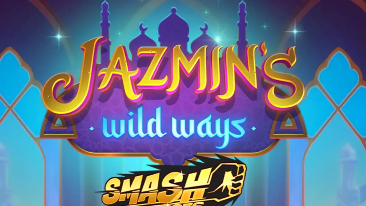 Jazmin’s Wild Ways Smash Pots slot game screen with golden Arabian palace theme