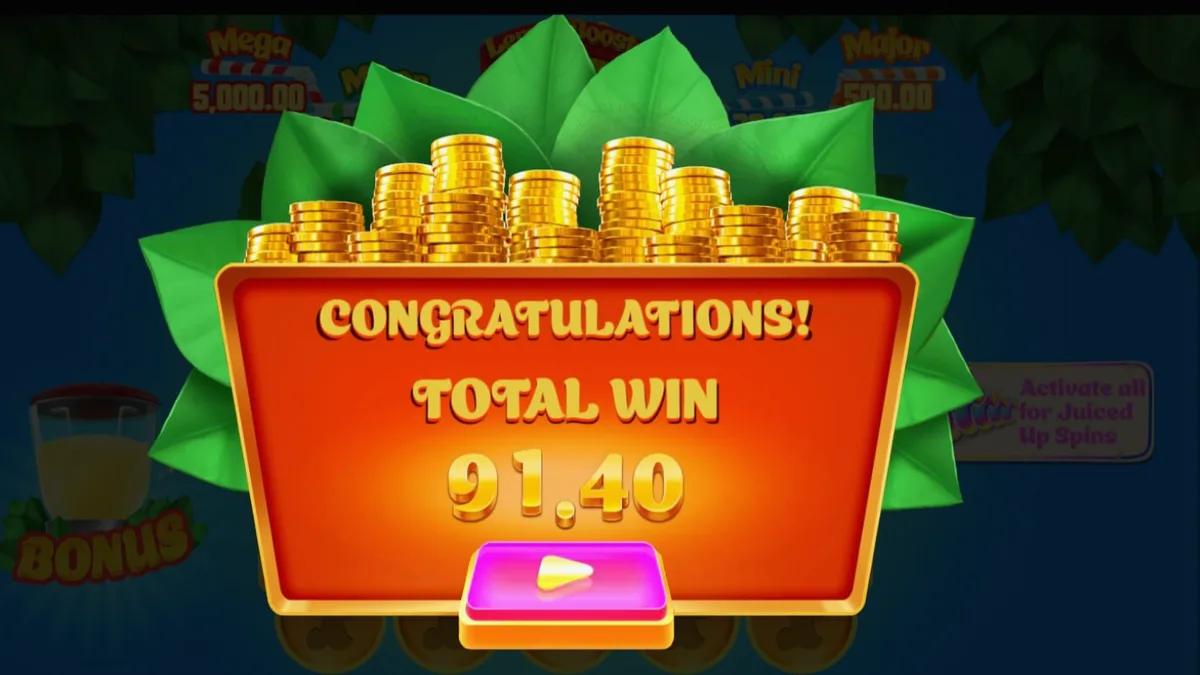 Lucky Lemons 2 Juiced Up slot game screen featuring vibrant citrus theme and bonus features
